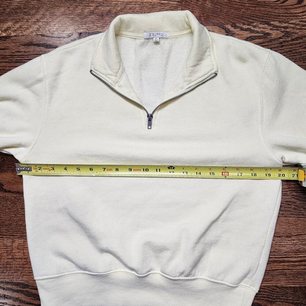 Z Supply Half Zip Sweatshirt Pullover Yellow Size… - image 8